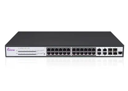 Verwaltet Ethernet-Schalter mit 24 × GE PoE-Ports, 4 GE TX/SFP Combo-Häfen