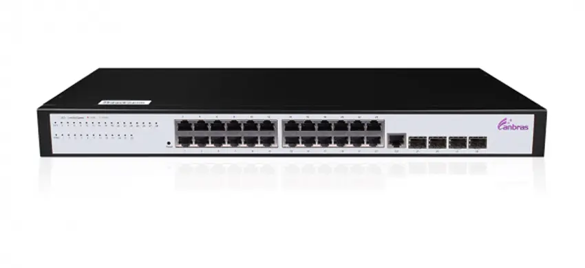 Verwaltet Ethernet-Schalter mit 24 × GE TX-Ports, 4 × 100/1000M SFP-Ports