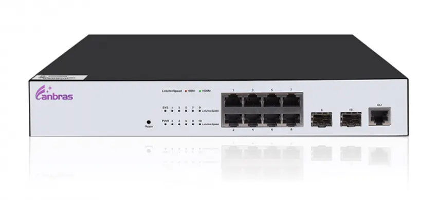 Verwaltet Ethernet-Schalter mit 8 × GE TX-Ports, 2 × 100/1000M SFP-Ports