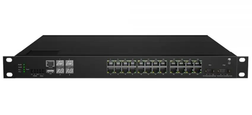 10G Base-X, 24x0/100/1000 Base-T PoE-Managed Industrial Switch