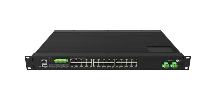 24xGE RJ45, 4x10G SFP Unterstützung DI/DO und RS485, Port 1-4 Unterstützung BT 90w