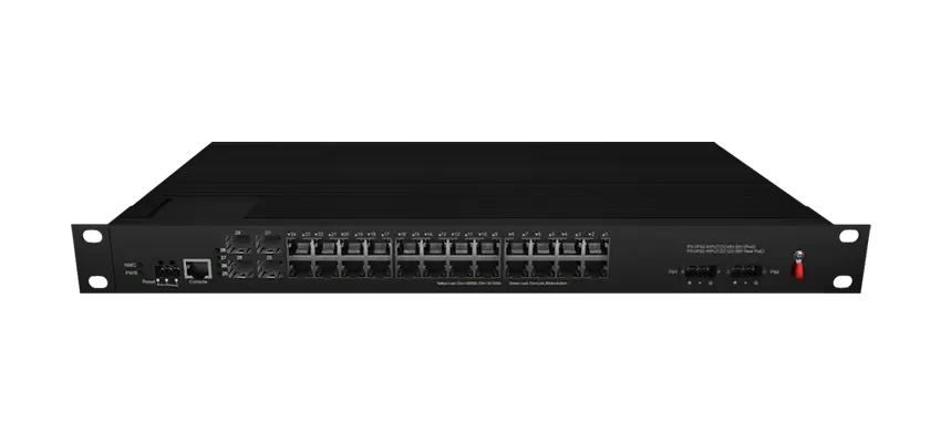 Industrieller Rack mount L2 Managed PoE-Schalter 24x0/100/1000M RJ45, Uplink 4x1G SFP