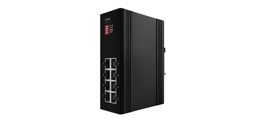 Industrieller Din-Rail-nicht mamaged Booster-PoE-Schalter 8x1/100Base-T