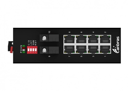 2x1000Base-X, 8x0/100/1000Base-T Industrieller Ethernet-Schalter (PoE optional)