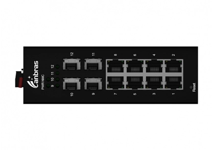 4x1000Base-X, 8x0/100/1000Base-T Industrieller Ethernet-Schalter (PoE optional)