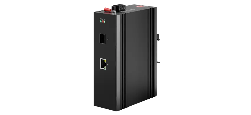 Industrieller Din-Rail-PoE-Medien konverter 1x1000Base-X, 1x1/0/100/1000Base-T