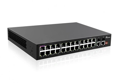 Nicht verwalteter Gigabit 24Port PoE-Schalter, 24x0/100/1000M RJ45 mit PoE, 2x1000M SFP 2x1000M RJ45 Uplink