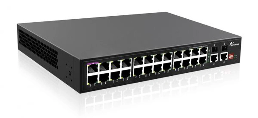 Nicht verwalteter Gigabit 24Port PoE-Schalter, 24x0/100/1000M RJ45 mit PoE, 2x1000M SFP 2x1000M RJ45 Uplink