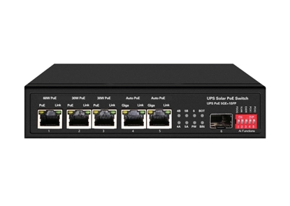 UPS Solar PoE Ethernet-Schalter 1GE 60W PoE 2GE 30W PoE 2GE Auto PoE 1GE SFP