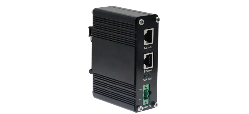 Industrieller Einzel hafen 10/100/1000Mbps/2.5G/5G/10G PoE-Injektor 60w