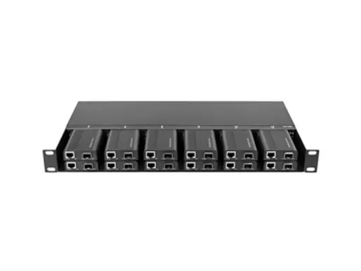High Density Chassis 12-Slot Miniature Media Converter Rack