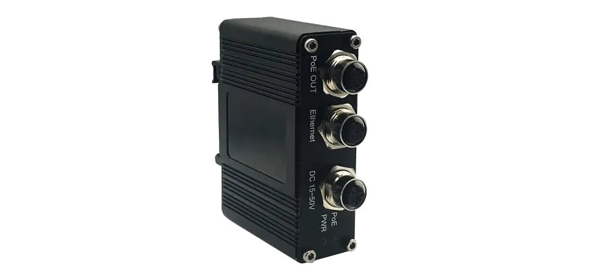 Industrieller Einzel anschluss 10/100/1000 PoE-Injektor 30W M12