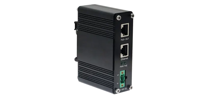 Industrieller einzelner Port 10/100/1000Mbps/2.5G PoE-Injektor 30w