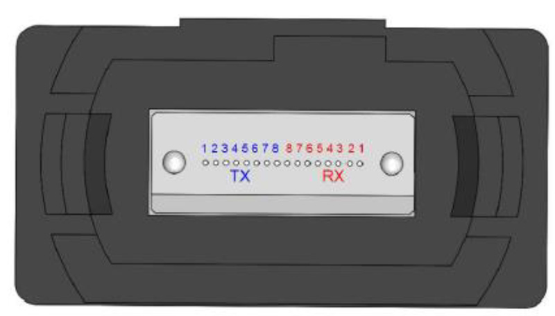 Optical interface and Pin Assignment of 400Gb/s QSFP-DD SR8 100m Transceiver Optical interface and Pin Assignment of 400Gb/s QSFP-DD SR8 100m Transceiver