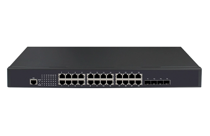 Stapelbarer L3 Lite Managed Switch 24x0/100/1000M RJ45, 4x10G SFP