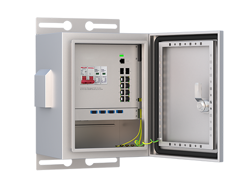 IP55 Outdoor Box, mit verwalteten industriellen Schalter 2x1000 Base-X, 8x0/100/1000 Base-T PoE Realtek