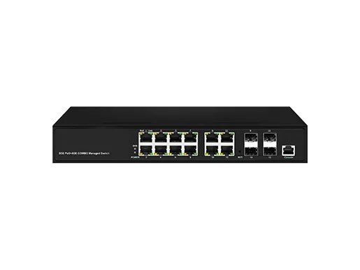 Voll Gigabit 4 Combo 12 GE PoE Switch L2 Verwaltet