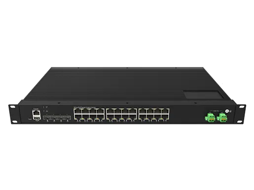 24*10/100/1000Base-T 4*1G/2,5/10GBase-X SFP L3 verwaltete industrielle Gestell-PoE-Schalter