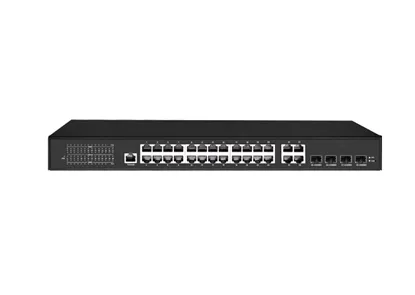 Zugriffs schalt schicht 3 Lite verwaltet 24x0/100/1000M RJ45 PoE (Port 1-2 PoE BT90w), 4x1000M Combo (RJ45/SFP)