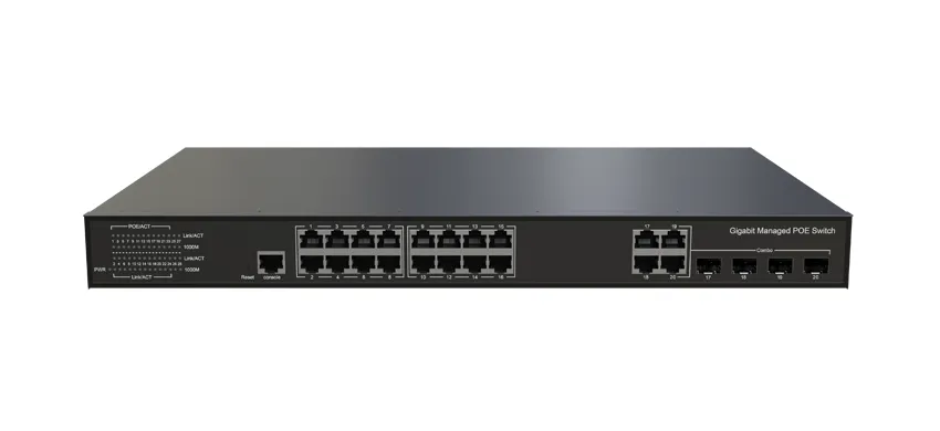 L3 Lite Verwaltet Ethernet PoE-Schalter 16x0/100/1000Base-T PoE , 4xGigabit Combo (RJ45/SFP)