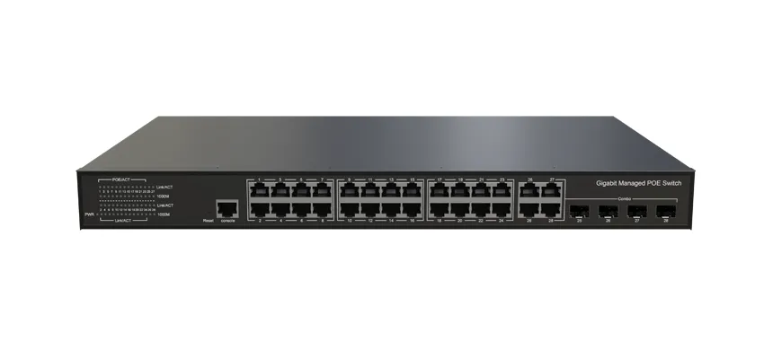 L3 Lite Verwaltet Ethernet-Schalter 24x0/100/1000Base-T, 4xGigabit Combo (RJ45/SFP)