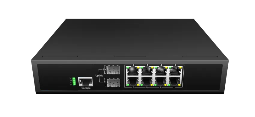 L3 Lite verwaltete PoE-Schalter 8x0/100/1000Base-T PoE , 2xGigabit SFP