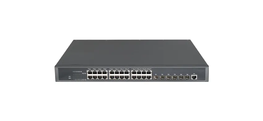 Stapelbarer Managed Switch mit 24GE TX-Ports, 6 x 10GE/GE SFP-Häfen
