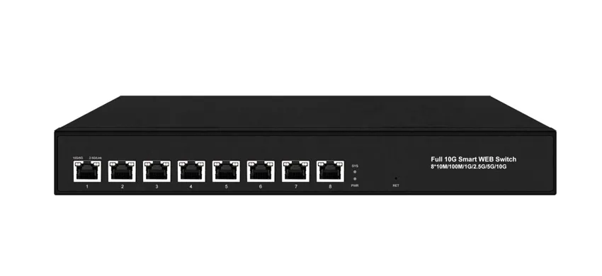 Web verwaltete Schalter 8x0/100/1000M/2,5G/5G/10G RJ45