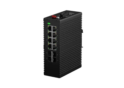 Din-Rail Industrial L3 Managed Switch 8x0/100/1000M RJ45, 4x10G SFP