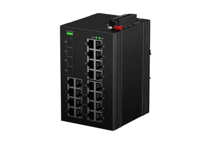 Rack mount Industrieller L2 Managed PoE-Schalter 24x0/100/1000M RJ45 PoE , Uplink 4x10G SFP