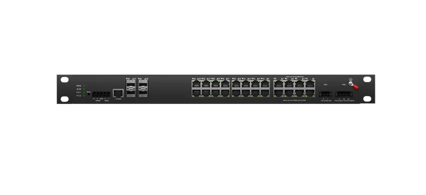 Rack mount Industrieller L3 Lite Managed PoE-Schalter 24x0/100/1000M RJ45 PoE , Uplink 4x10G SFP
